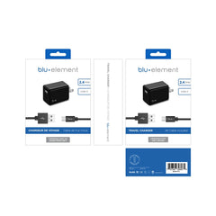 BSKHTC Wall Charger 2.4A w/USB-C Cable Black