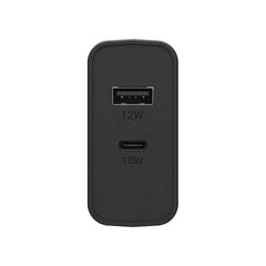 OtterBox Dual Fast Charge Power Delivery Wall Charger USB-C 30W Black