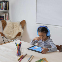 AUD002btBLV3 SoundForm Mini Wireless On-Ear Headphones for Kids Blue