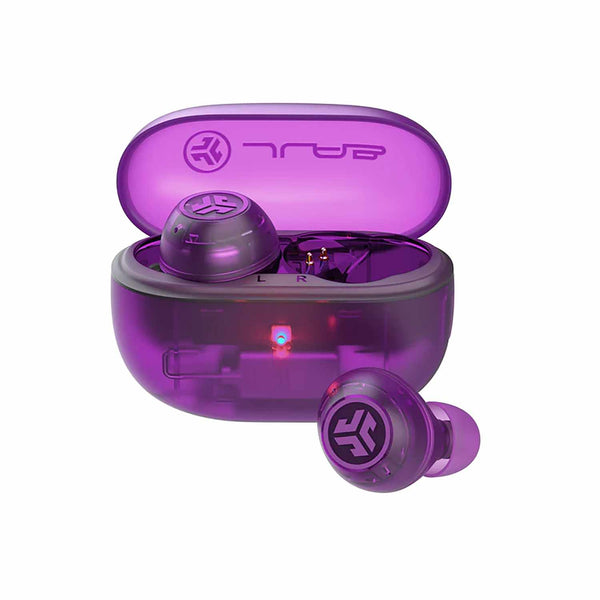 JLab Go Pop True Wireless Earbuds with Active Noise Cancellation Transparent Purple