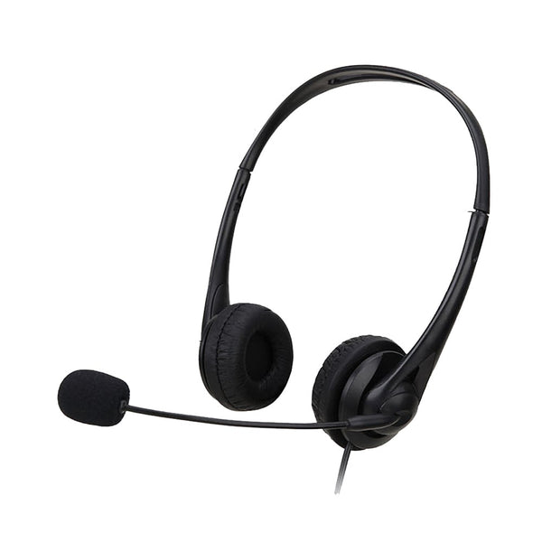 STHYADSY490AUXBK Stereo Headphone With Boom Mic & 3.5mm 4 Pole Connector Black