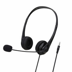 STHYADSY490AUXBK Stereo Headphone With Boom Mic & 3.5mm 4 Pole Connector Black