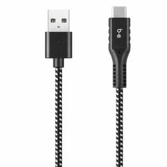 B4TCZB Braided Charge/Sync USB-C to USB-A Cable 4ft Zebra