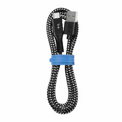B4TCZB Braided Charge/Sync USB-C to USB-A Cable 4ft Zebra