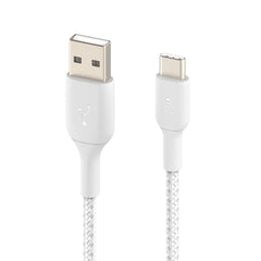 CAB002bt2MWH BoostCharge Braided USB-C to USB-A Cable 6ft White