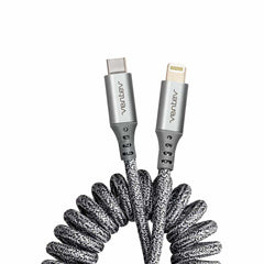 HC3GRY252382 Charge/Sync Helix Coiled USB-C to Lightning Cable 3ft Gray