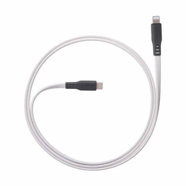 Ventev ChargeSync Flat USB-C to Lightning Cable 3ft White