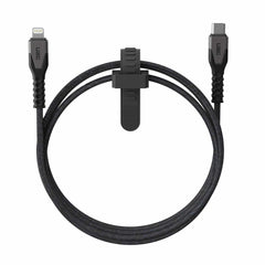 9B4414114030 Rugged Kevlar Core USB-C to Lightning Charge/Sync Cable 5ft Black/Grey