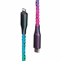 Helix/Retrak Lucid Charge LED 6' USB-C to Lightning Cable Translucent