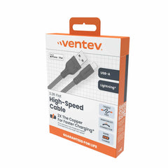 Ventev ChargeSync Flat Lightning Cable 3.3ft Grey