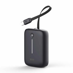Blu Element PowerFlex 10K mAh 20W PD Power Bank with Built-In USB-C Cable Black