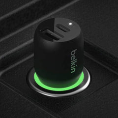 CCB004btBK 37W Dual USB-C/USB-A Power Delivery PPS Car Charger Black