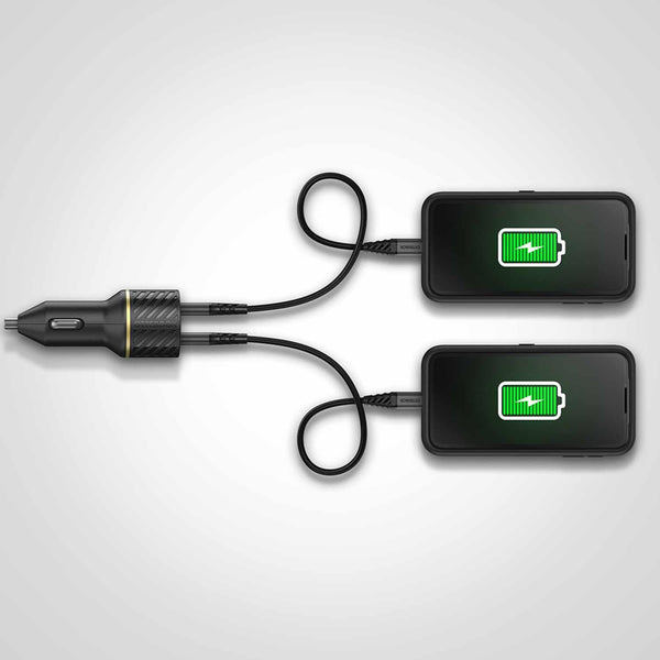 OtterBox Dual USB Premium Fast Charge Car Charger Power Delivery 30W + Power Delivery 20W White