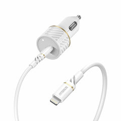 7881016 Fast Charge PD Car Charger USB-C 20W w/Lightning Cable 3.3ft White
