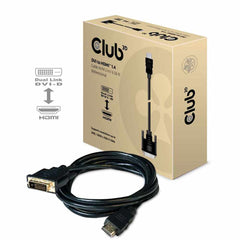 Club3D DVI-D to HDMI 1.4 Cable Male/Male 2m/6.56ft Cable Black