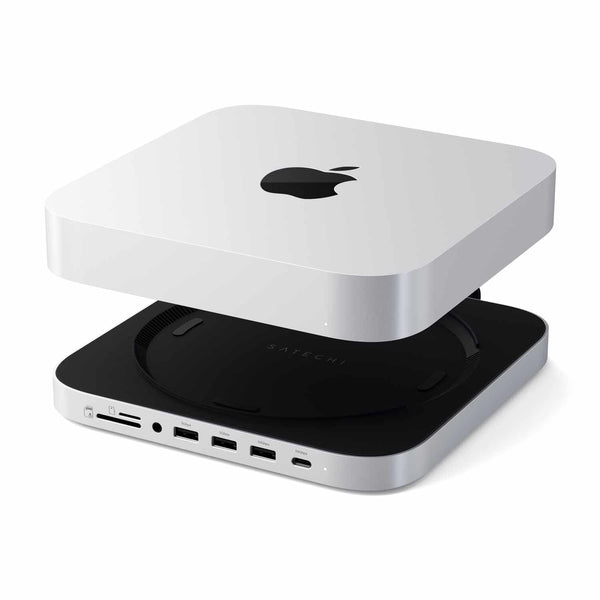 STGMMSHS Stand & Hub for Mac Mini/Studio With NVMe SSD Enclosure Silver
