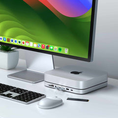 STGMMSHS Stand & Hub for Mac Mini/Studio With NVMe SSD Enclosure Silver