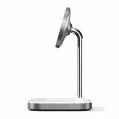 STWMCS2M Aluminum 2-in-1 Magnetic Qi Wireless Charging Stand Space Gray