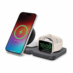 N9WLCQI23IN1BRGR Qi2 3-in-1 Wireless Charging Stand Brushed Grey