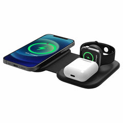 ETHVALF Folding 3-in-1 Wireless Charging Valet Black
