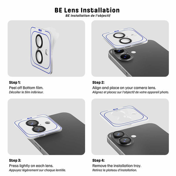 Blu Element Aluminum 1 by 1 Lens Protector Black for iPhone 16e