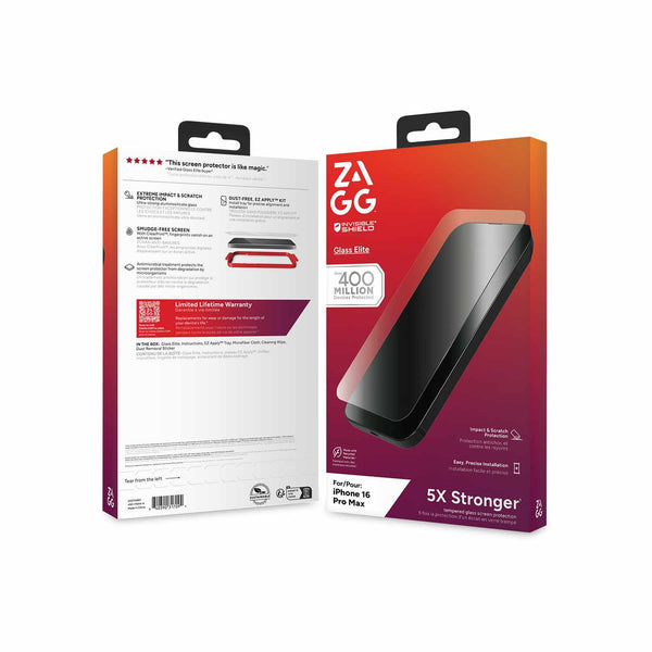ZAGG InvisibleShield Glass Elite Screen Protector for iPhone 16 Pro Max