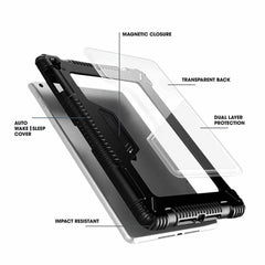 BBPJKJFOLIP102BK Rugged Folio Case with Pencil Holder iPad 10.2 2021/2020/2019 Black