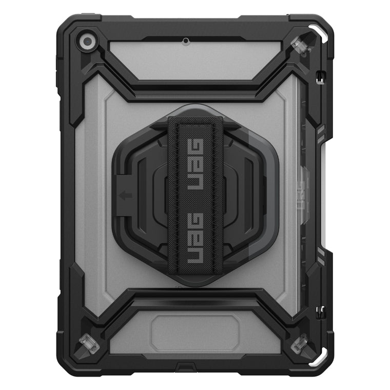 124471114340 Plasma Rugged Case w/Rotating Handstrap iPad 10.2 2021/10.2 2020/10.2 2019 Ice/Black