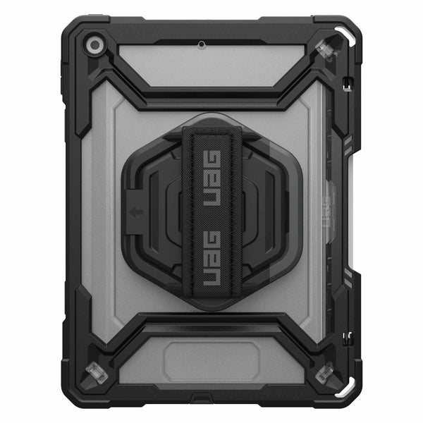 124471114340 Plasma Rugged Case w/Rotating Handstrap iPad 10.2 2021/10.2 2020/10.2 2019 Ice/Black
