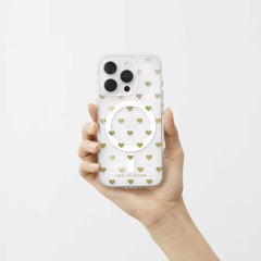 Ideal of Sweden Clear MagSafe Mid Case Golden Hearts for iPhone 16e/15/14/13