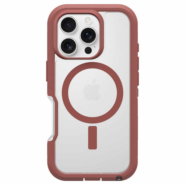 7796094 Defender XT Clear Pro Case iPhone 16 Pro Brick Red Clear