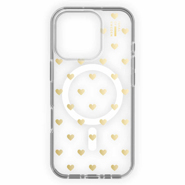Ideal of Sweden Clear Case Mid MagSafe Golden Hearts for iPhone 16 Pro