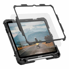 124470B14340 Plasma Rugged Case w/Rotating Handstrap BULK iPad 11 2025 (11th Gen)/(10th Gen) Ice/Black