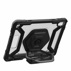 124470B14340 Plasma Rugged Case w/Rotating Handstrap BULK iPad 11 2025 (11th Gen)/(10th Gen) Ice/Black
