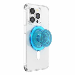 806877 PopGrip For MagSafe Round with Adapter Ring Translucent Electric Blue