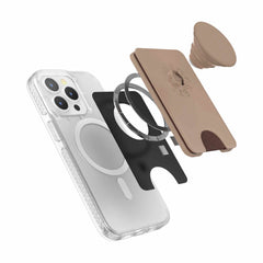 807087 PopWallet+ for MagSafe with Adapter Ring Latte Soft Touch