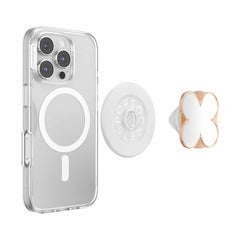 PopSockets PopGrip for MagSafe Round with Adapter Enamel Clover Rose Gold