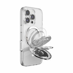 PopSockets PopGrip Kick Out for MagSafe Round with Adapter Radial Silver