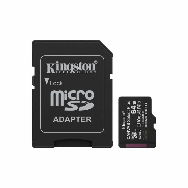 Kingston 64GB microSDXC Canvas Select Plus Gen3 100MB/s A1 Card + Adapter