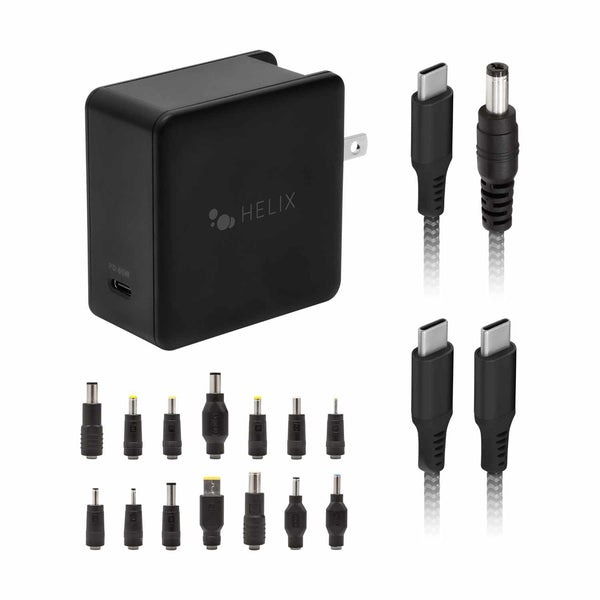 ETHNBC65U Apple/PC Laptop Charger 65W 14 Tips + 6 inch USB-C Cable Black