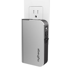 myCharge Hub Plus PowerBank 6700 mAh with Lightning and USB-C Cables Silver