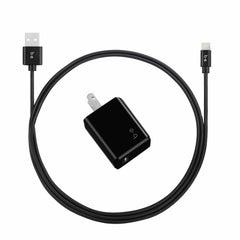 Blu Element Wall Charger Single 2.4A with Lightning Cable Black