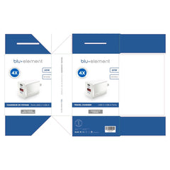 Blu Element Wall Charger Dual USB-C 20W PD and USB A White