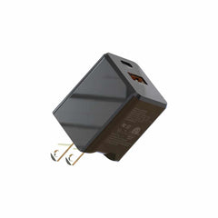 Blu Element Wall Charger Dual USB-C 20W PD and USB-A Black in Bulk Packaging