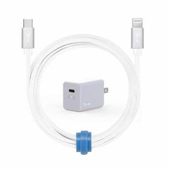 Blu Element Wall Charger USB-C 20W PD with Lightning Cable 4ft White