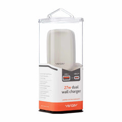 Ventev Wall Charger USB-C and USB-A Ports 27W White