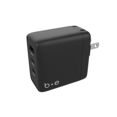 Blu Element Wall Charger 3 Port 65W Power Delivery 2USB-C and USB-A Black Matte