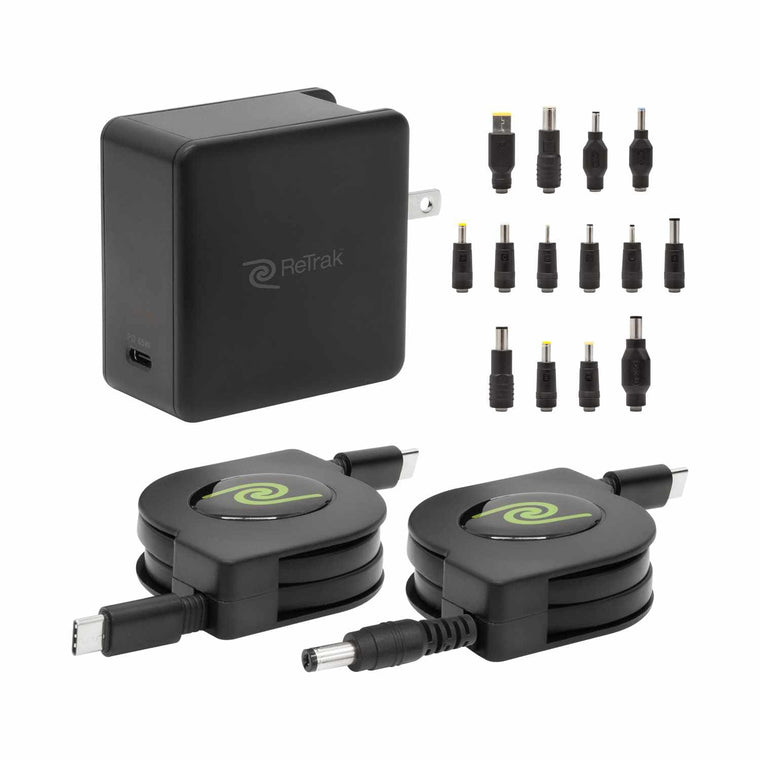 ETCHGNBC65U Charger 65W with 14 Tips + 6 inch USB-C Cable Black