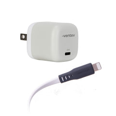 WC20CL261498 Mini Wall Charger USB-C 20W PD & USB-C to Lightning Cable 3.3ft White