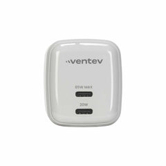 Ventev Mini Wall Charger Dual GaN USB-C 65W White